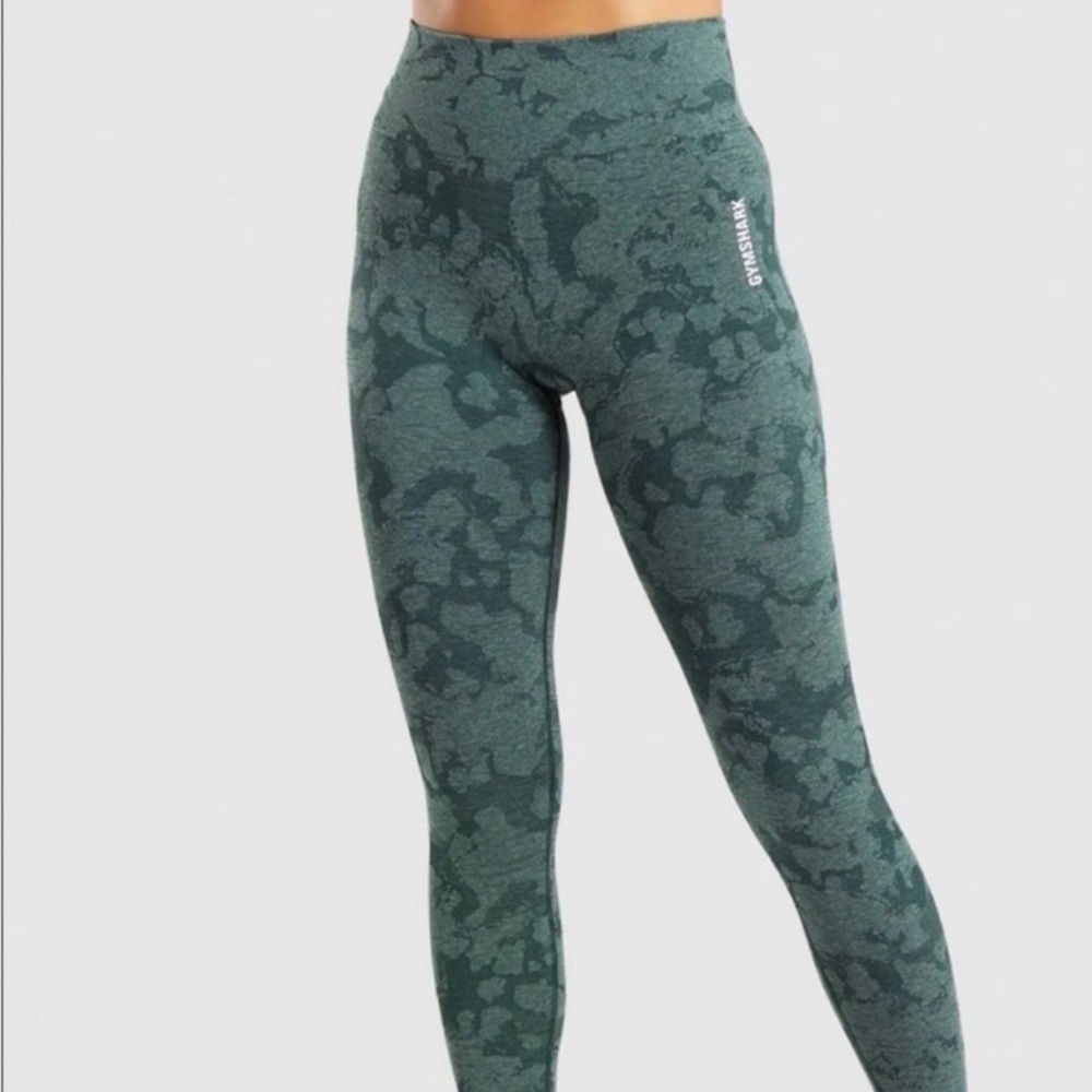 Gymshark Adapt Camo Seamless Leggings - EMERALD GREEN